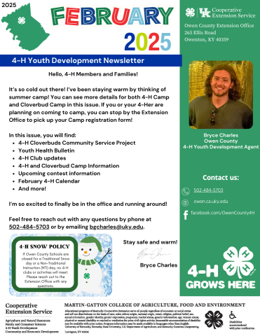 February Newsletter 2025 (4-H)